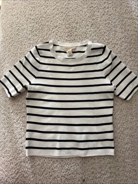 Black & White Striped Short Sleeve Tee